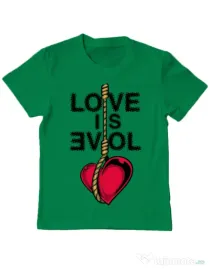 Tricou ADLER copil Love is evil Verde mediu