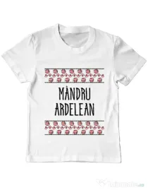 Tricou ADLER copil Mandru ardelean Alb