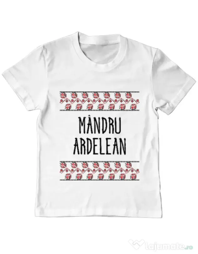 Tricou ADLER copil Mandru ardelean Alb