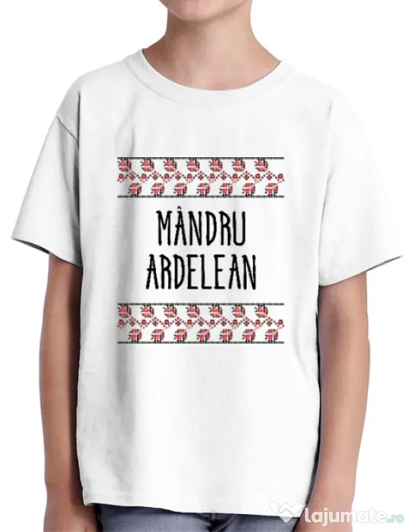 Tricou ADLER copil Mandru ardelean Alb