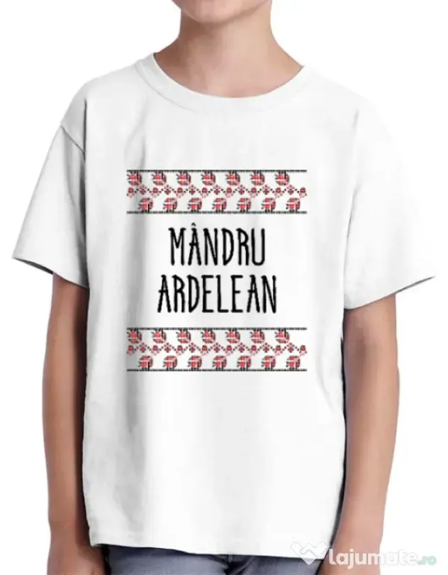 Tricou ADLER copil Mandru ardelean Alb