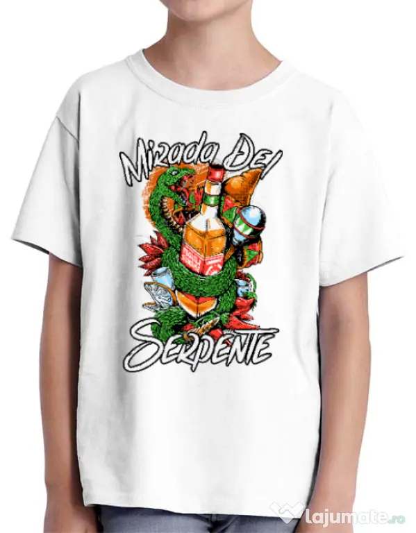 Tricou ADLER copil Mirada Del Serpiente Alb