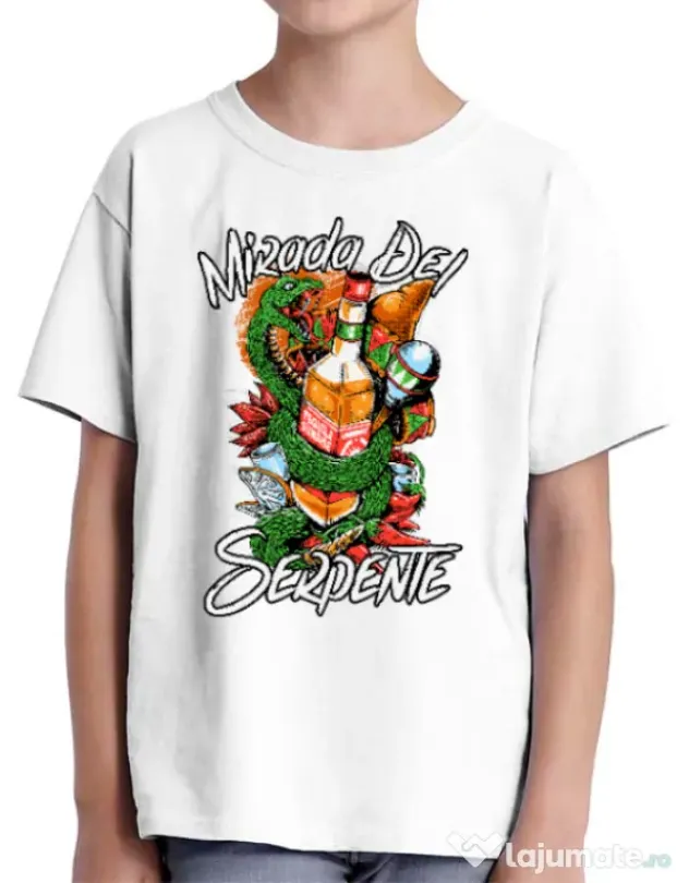 Tricou ADLER copil Mirada Del Serpiente Alb