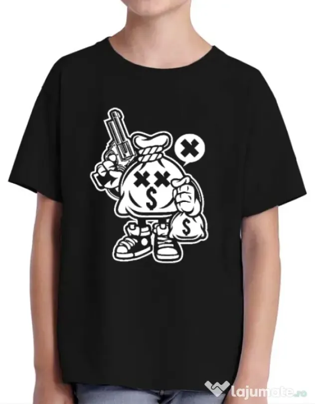 Tricou ADLER copil Money Takers Negru