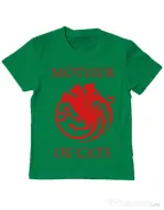 Tricou ADLER copil Mother of cats Verde mediu