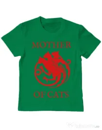 Tricou ADLER copil Mother of cats Verde mediu