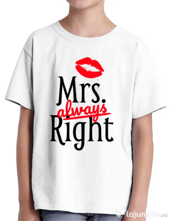 Tricou ADLER copil Mrs always right Alb
