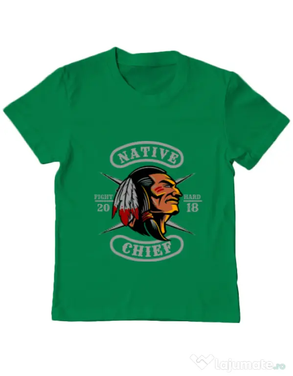 Tricou ADLER copil Native chief Verde mediu