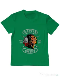 Tricou ADLER copil Native chief Verde mediu