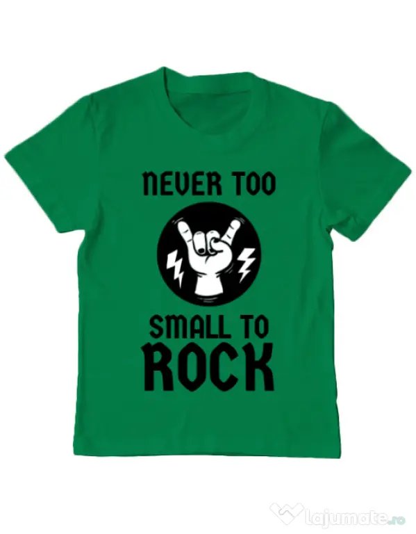 Tricou ADLER copil Never too small to rock Verde mediu