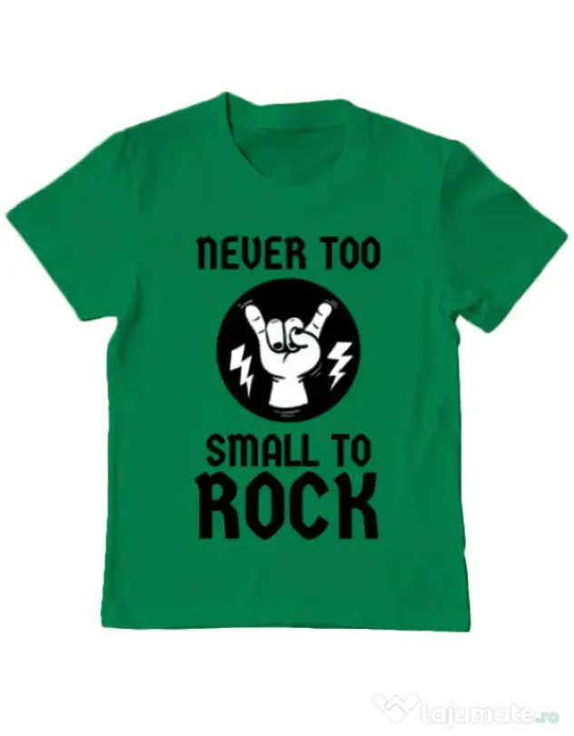 Tricou ADLER copil Never too small to rock Verde mediu