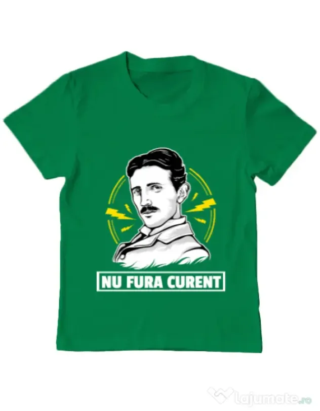 Tricou ADLER copil Nu fura curent Verde mediu