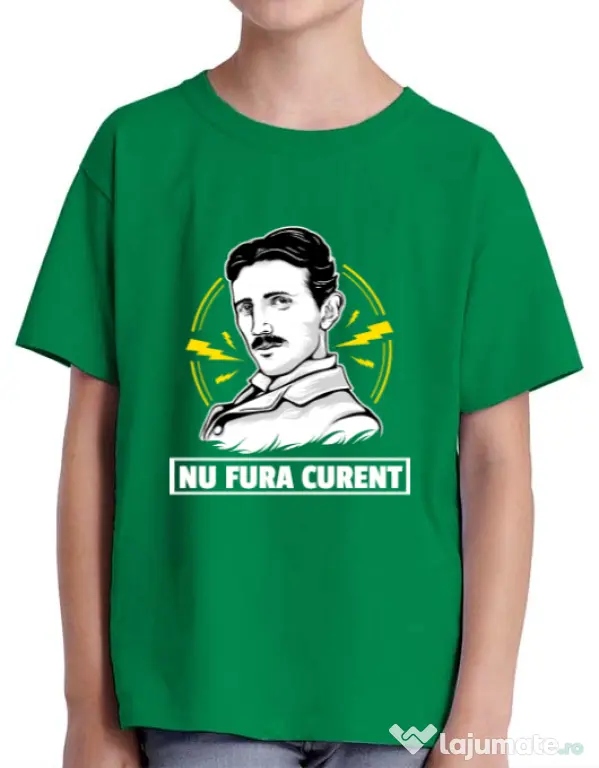 Tricou ADLER copil Nu fura curent Verde mediu