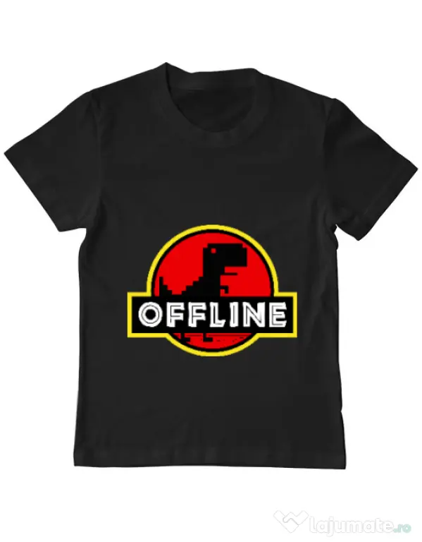 Tricou ADLER copil Offline Negru