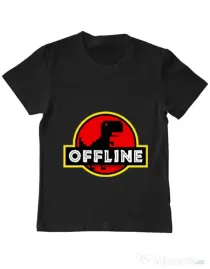 Tricou ADLER copil Offline Negru