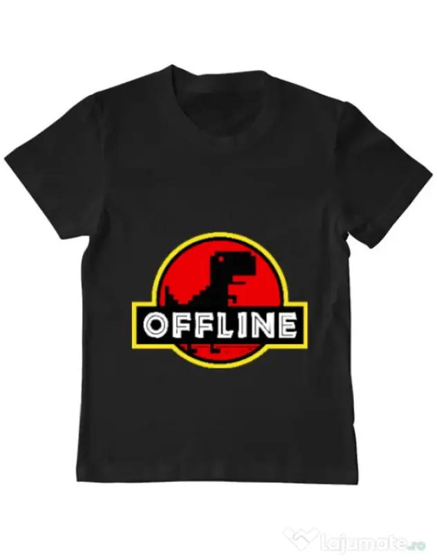 Tricou ADLER copil Offline Negru