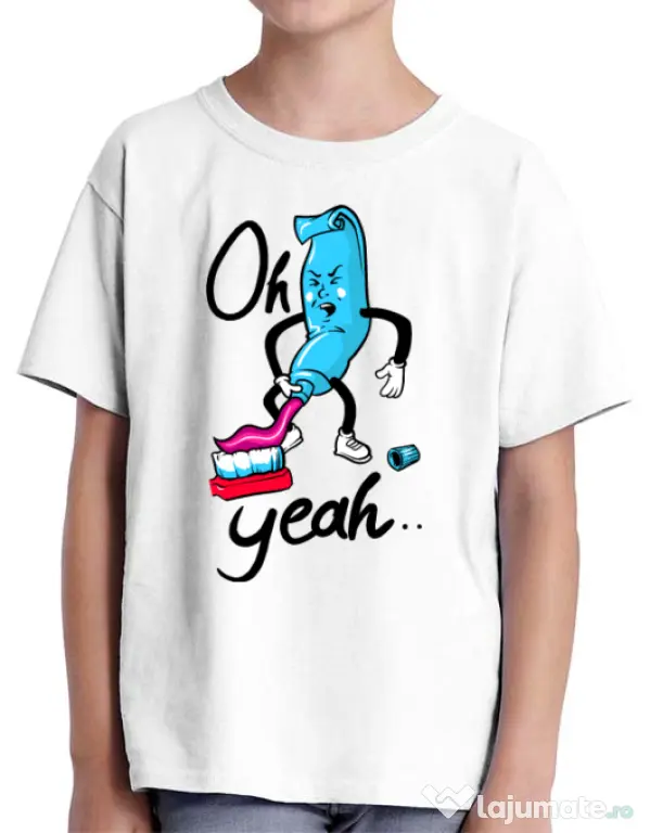 Tricou ADLER copil Oh yeah Alb