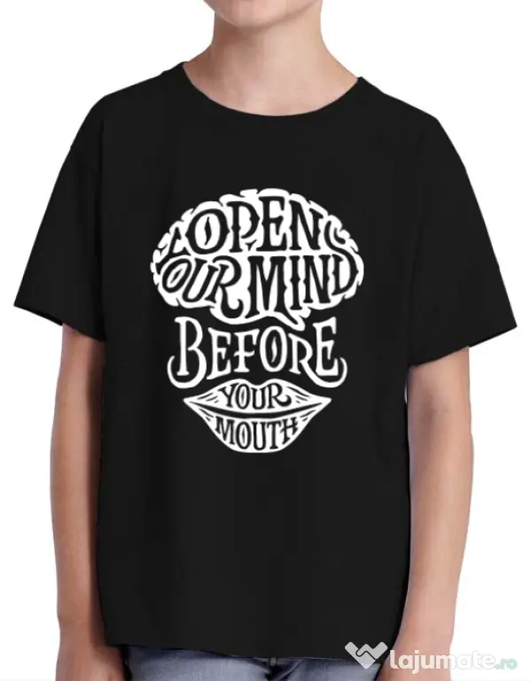 Tricou ADLER copil Open your mind Negru