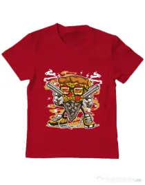 Tricou ADLER copil Pizza Gangster Rosu