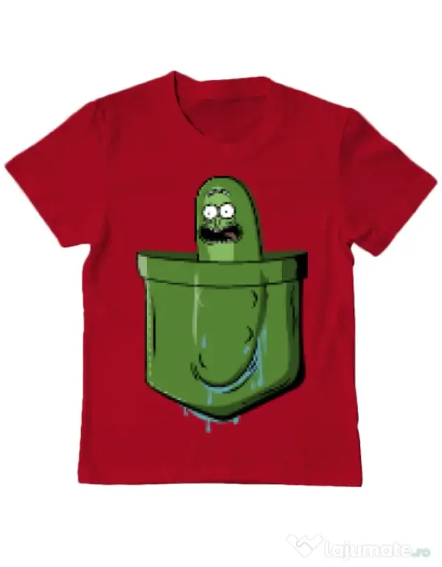 Tricou ADLER copil Pocket Pickle Rosu