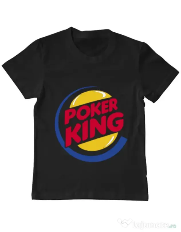 Tricou ADLER copil Poker King Negru