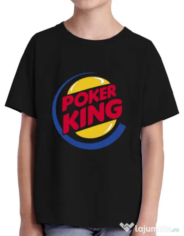 Tricou ADLER copil Poker King Negru