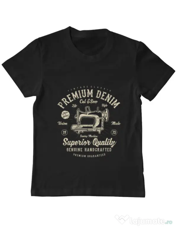 Tricou ADLER copil Premium Denim Negru