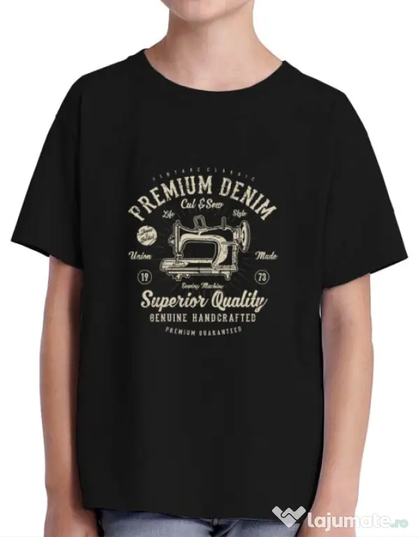 Tricou ADLER copil Premium Denim Negru