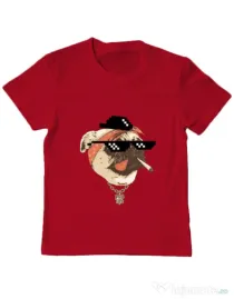 Tricou ADLER copil Pug Life Rosu