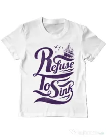 Tricou ADLER copil Refuse to sink Alb