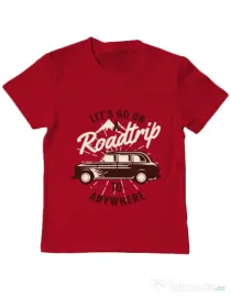 Tricou ADLER copil Roadtrip Rosu