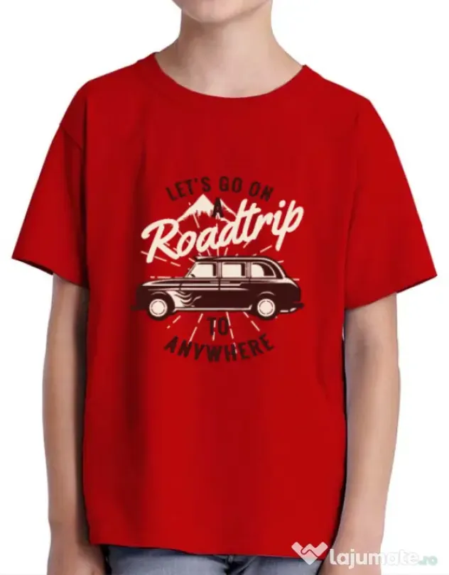 Tricou ADLER copil Roadtrip Rosu