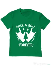 Tricou ADLER copil Rock and roll Verde mediu