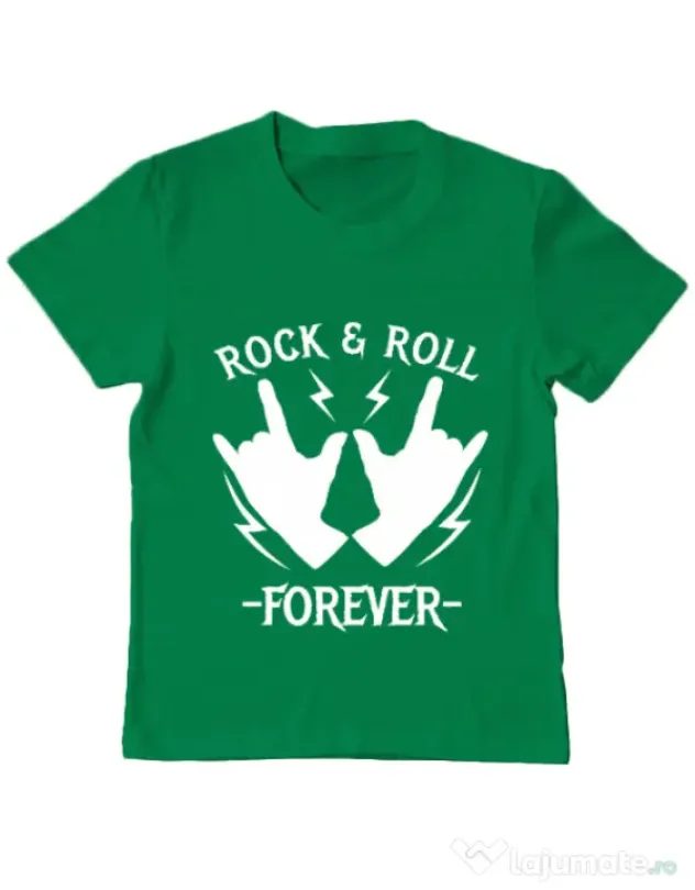 Tricou ADLER copil Rock and roll Verde mediu