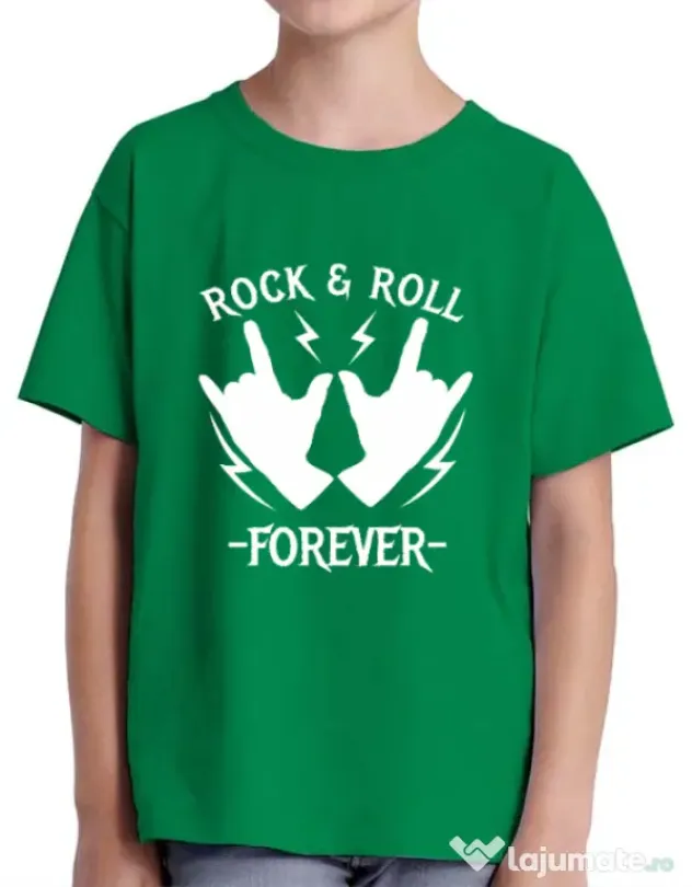 Tricou ADLER copil Rock and roll Verde mediu