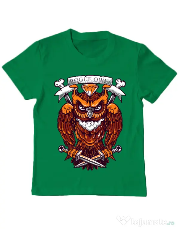 Tricou ADLER copil Rogue owl Verde mediu
