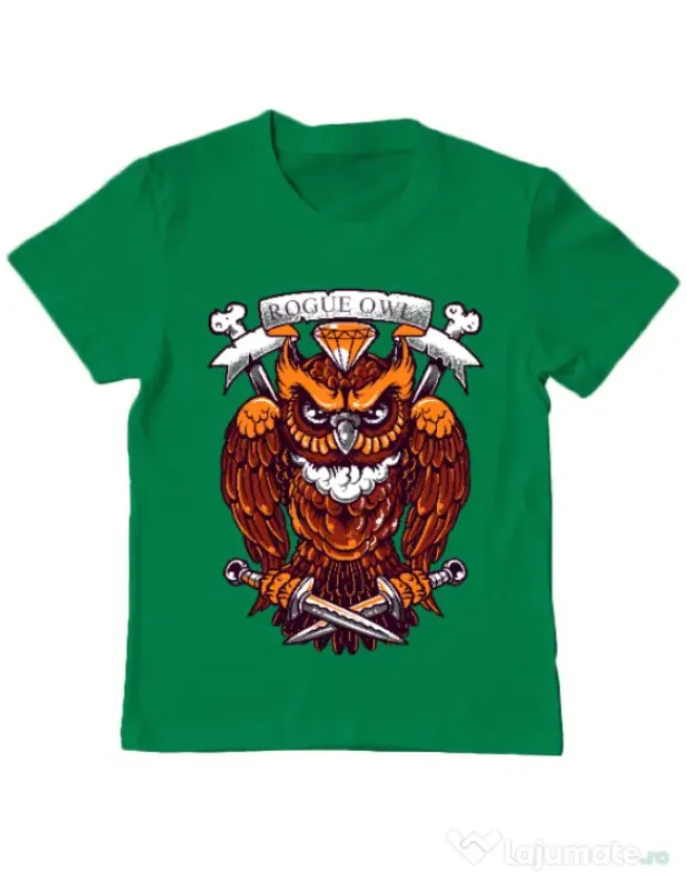 Tricou ADLER copil Rogue owl Verde mediu