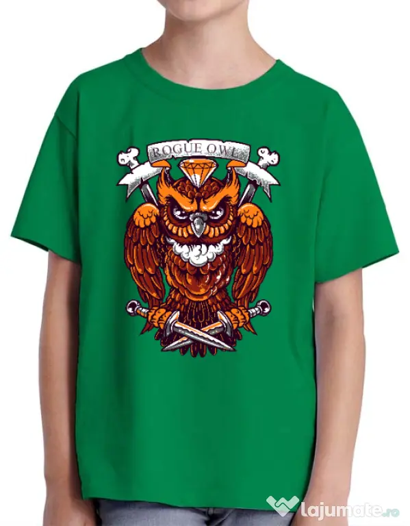 Tricou ADLER copil Rogue owl Verde mediu