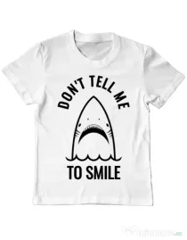 Tricou ADLER copil Sad shark Alb