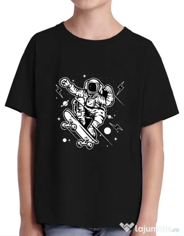 Tricou ADLER copil Skate Space Negru