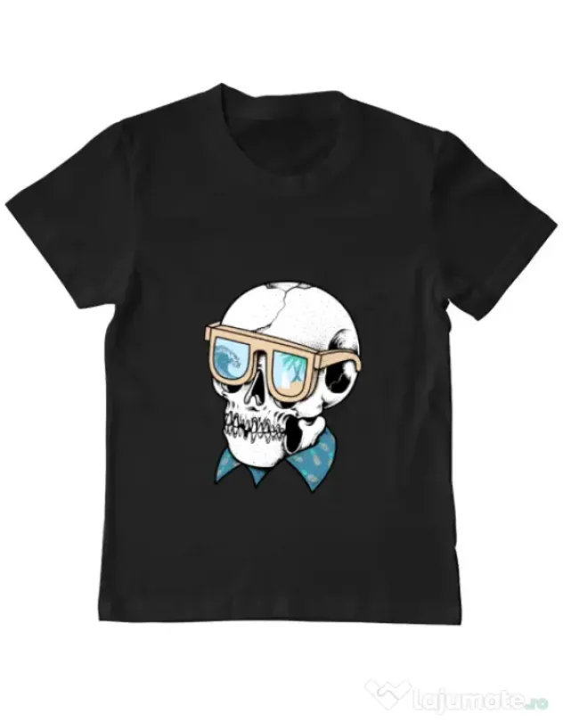 Tricou ADLER copil Skull Holiday Negru