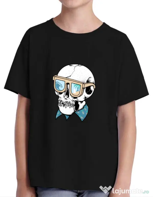 Tricou ADLER copil Skull Holiday Negru
