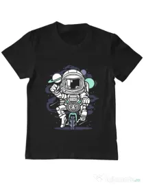 Tricou ADLER copil Space Bike Negru