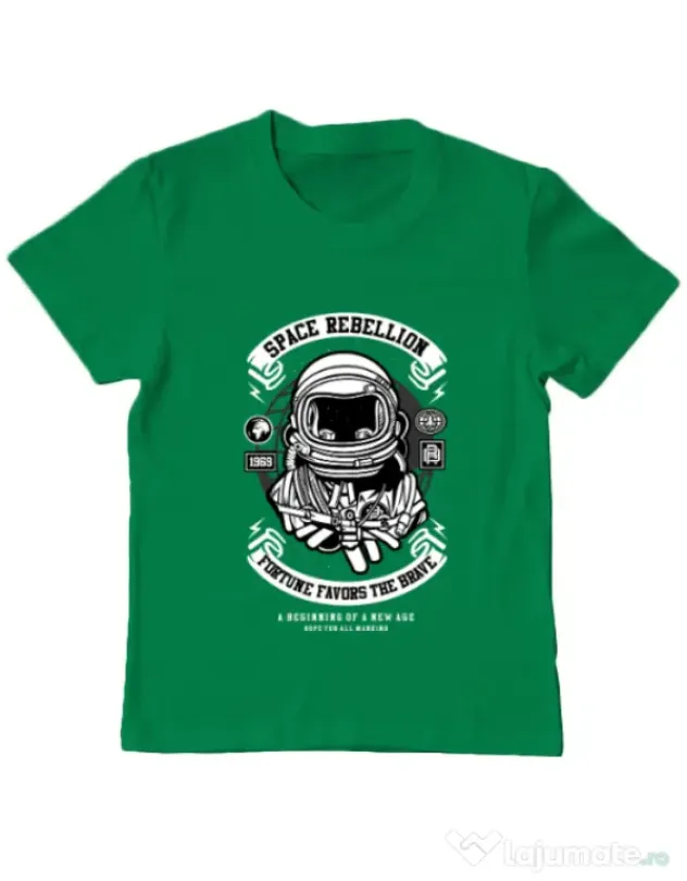Tricou ADLER copil Space Rebellion Verde mediu