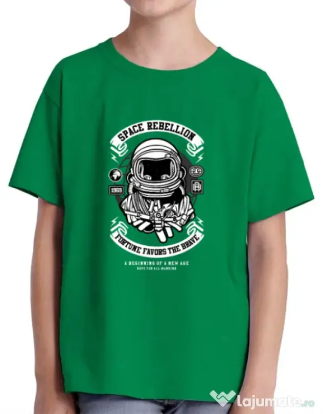 Tricou ADLER copil Space Rebellion Verde mediu
