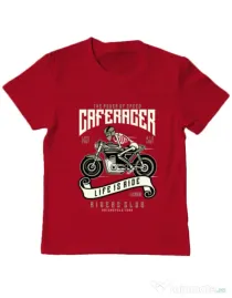 Tricou ADLER copil Speed of Caferacer Rosu
