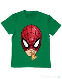 Tricou ADLER copil Spiderman pizza Verde mediu