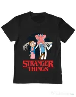 Tricou ADLER copil Stranger Ricks Negru