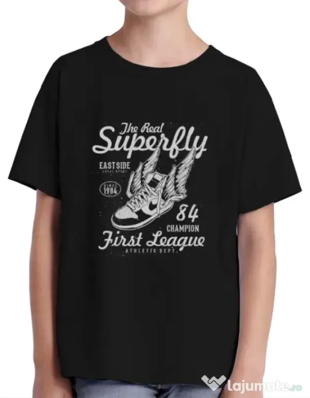 Tricou ADLER copil Superfly Negru