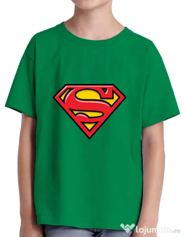 Tricou ADLER copil Superman Verde mediu